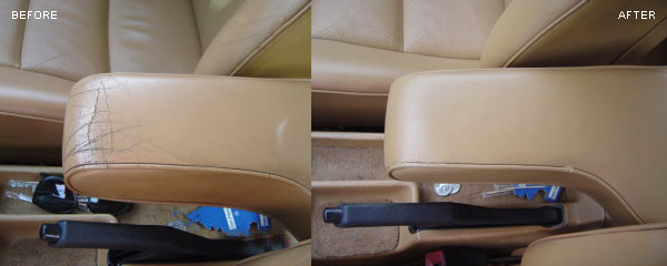 Damaged leather armrest repair