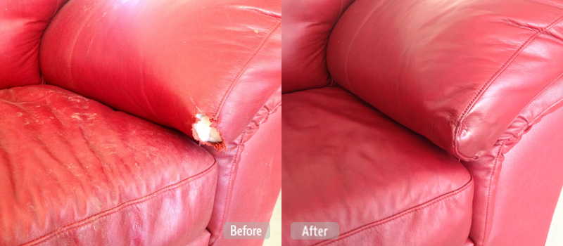 Pet damage repair leather couch