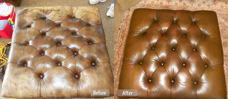 Leather couch cushion redye